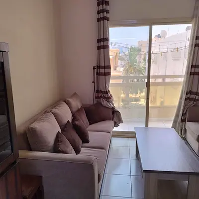 3-seater fabric sofa with coffee table - good condition