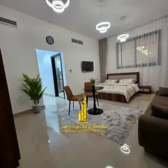 For monthly rent in Ajman - a luxurious studio with a Fully separate kitchen, fully furnished new, e
