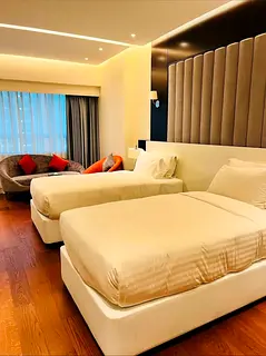 Hotel apartment bed space next to metro
