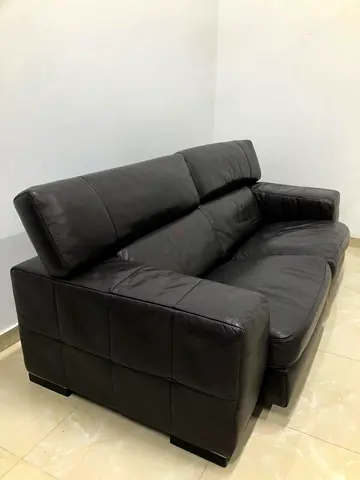 Natuzzi Dark Leather Sofa