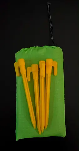 Plastic Pocket Mat for Camping with Carry Pouch and Pegs - Pair