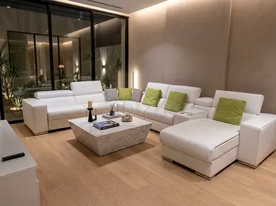 Premium White Leather Recliner Sofa With Storage – Modular U Shape Layout