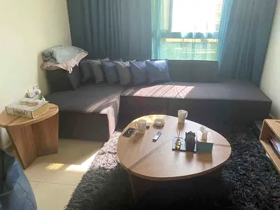 L-shaped Brown Fabric Sofa Good condition