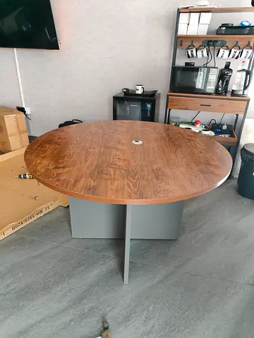 Round Meeting Conference Table with Central Cable Hole