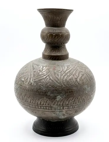Antique metal vase 18cm height