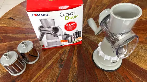 Edmark smart drum food slicer/shredder/grater