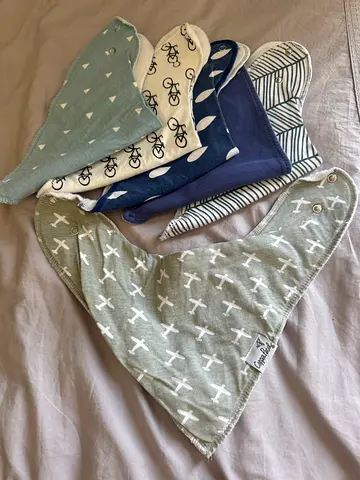 13 baby bibs - gently used, soft cotton Terry cloth