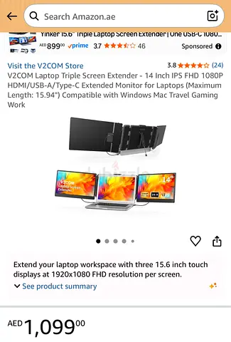 New Open Box – V2COM Laptop Triple Screen Extender (14” IPS FHD 1080P)
Brand new condition, only op