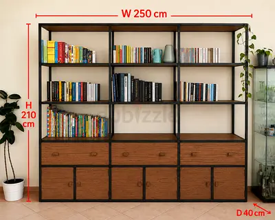 Industrial style bookcase