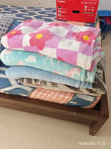 Set of 4 Soft Bed Blankets - Light Use, Clean