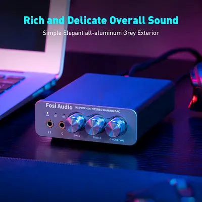 Fosi Audio K5 Pro Gaming DAC Headphone Amplifier