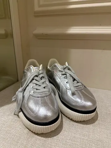 Silver platform sneakers, brand new