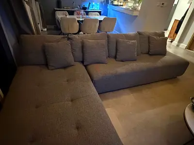 Large L-shaped convertible sofa. Very unique.