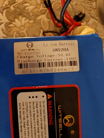 48V 20A Li-ion Battery Pack (54.6V charge) - Good Condition