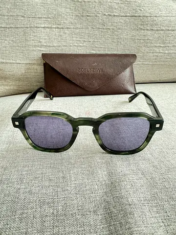 30 Sundays Green acetate sunglasses with hard case - gently used