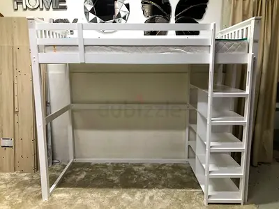 Tylor Twin Loft Bed with shelves 90x200 cm