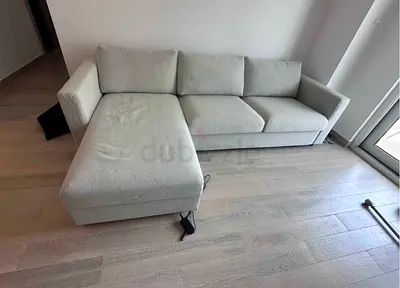 Comfortable Light beige L-Shaped Sectional Sofa bed IKEA