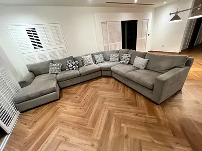 Excellent condition Crate&barrel Axis Feather filled U shape sofa