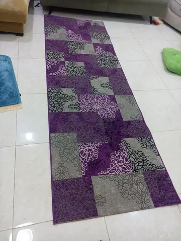 Purple and Grey Runner Rug — 3m* 1m Long, Good Condition