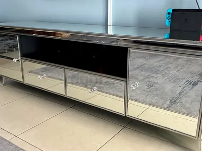Mirrored TV Unit / Entertainment Cabinet - Good Condition