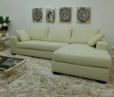 Real Pottery barn off white color lshape sofa