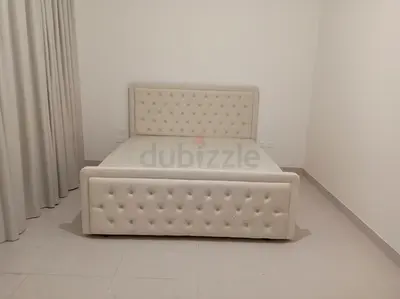 White Tufted Double Bed with Headboard and Footboard