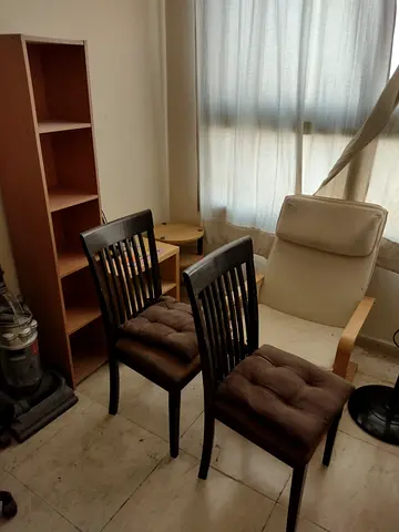 Set of 2 Wooden IKEA Dining Chairs with Cushions - Good Condition