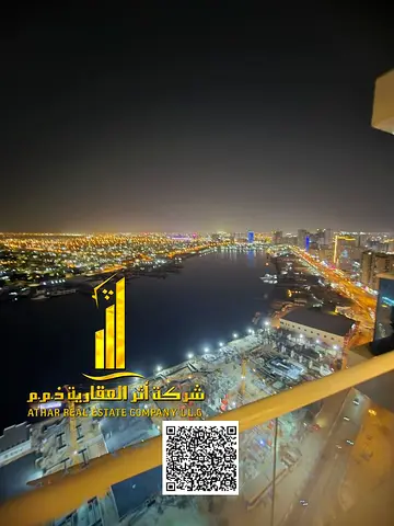 بإطلالة بحريه مميزة استوديو مع مطبخ شبه منفصل مفروش بالكامل فرش جديد راقي جدا بموقع مميز جدا شامل جميع الخدمات مع جيم، مسبح، باركينج خاص