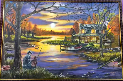 Original handmade acrylic painting on canvas. Perfect for home / living room decor. Size: 24/36