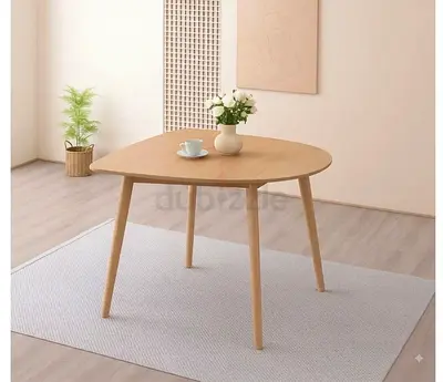 Light Wood Small Dining Table - Minimalist 4-Seater