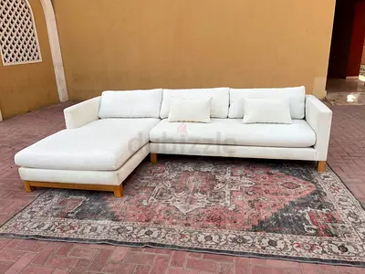 Comfortable Crate&Barrel pacific L Shape Sofa Beige