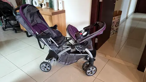 Double Tandem Stroller for Two Children - Good Condition