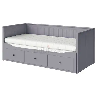 Grey Wooden Daybed with 3 Under-Bed Drawers - Single/Guest Bed