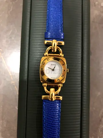 Gucci Ladies Watch with Electric Blue Leather Strap - Beautiful & Brand New