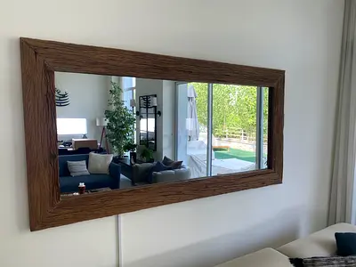 Large Statement Wooden Mirror – 79" × 37"