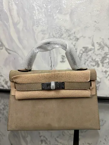 Hermes Mini Kelly Suede leather
