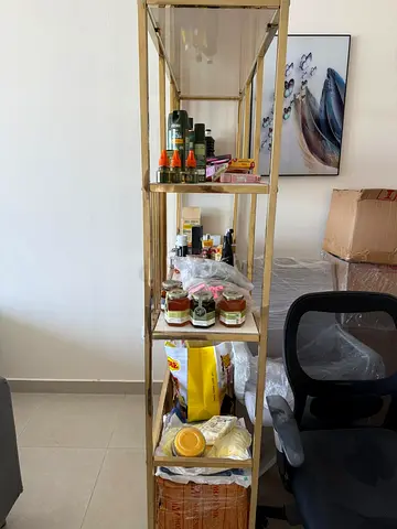 Brass Metal 5-Tier Open Shelf Unit - Slim Show Rack