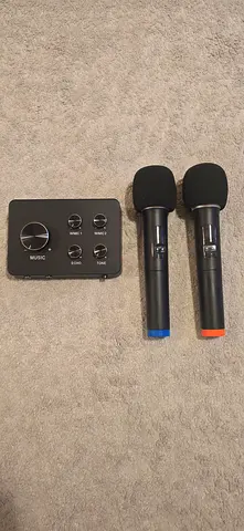 Karaoke Microphone Mixer System Set with Dual UHF Wireless Mic HD - 2 Handheld Mics