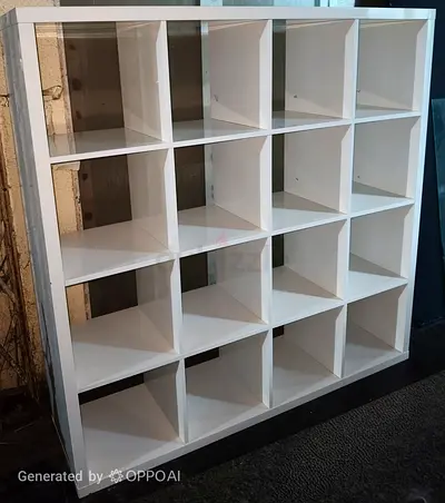 White 4x4 Cube Storage Shelf Unit