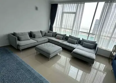 Available high quality IKEA sodhram u sahpe sofa with stool