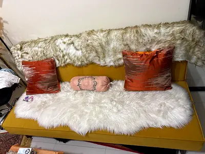 Sofabed in dark yellow