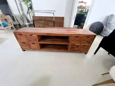 Natural Wood Media Console