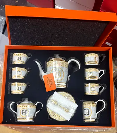 Hermes Mosaique au 24 Platinum Tea Set