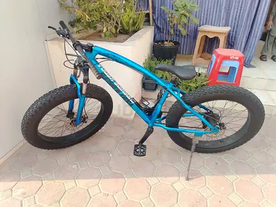 Used blue fat-tire mountain bike — good condition