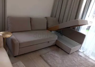 L-Shaped Sofa Bed with Built-in Storage
