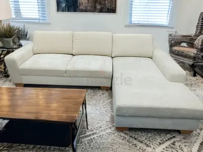 Ikea beige color lshape sofa with storage
