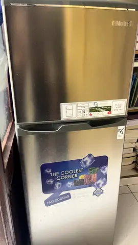 Compact 132L Double Door Refrigerator by Nobel - Silver