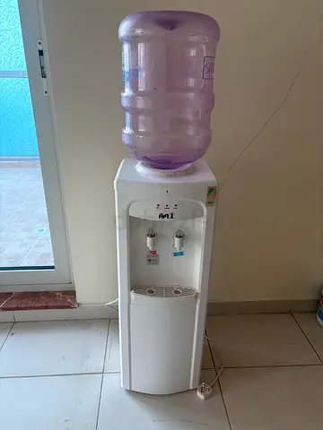 White Standing Water Dispenser with Hot & Cold Taps