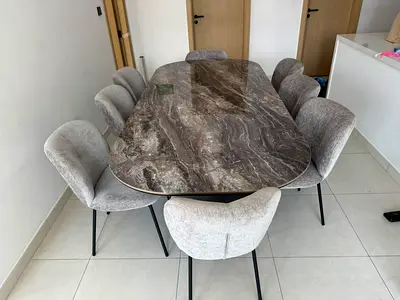 Stylish __ Pan Home Dining table with eight Chairs Perfect Condition