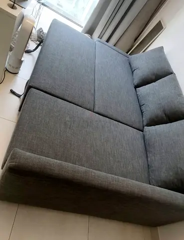 Grey Fabric Pull Out Sofa Bed